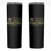 Disabled Veteran Skinny Tumbler Camouflage American Flag Patriotic Veterans Day