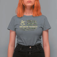Disabled Veteran T Shirt For Women Camouflage American Flag Patriotic Veterans Day - Wonder Print Shop