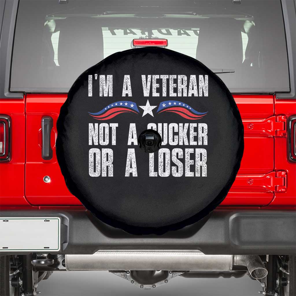 Veteran Pride Spare Tire Cover I'm A Veteran Not A Sucker Or A Loser