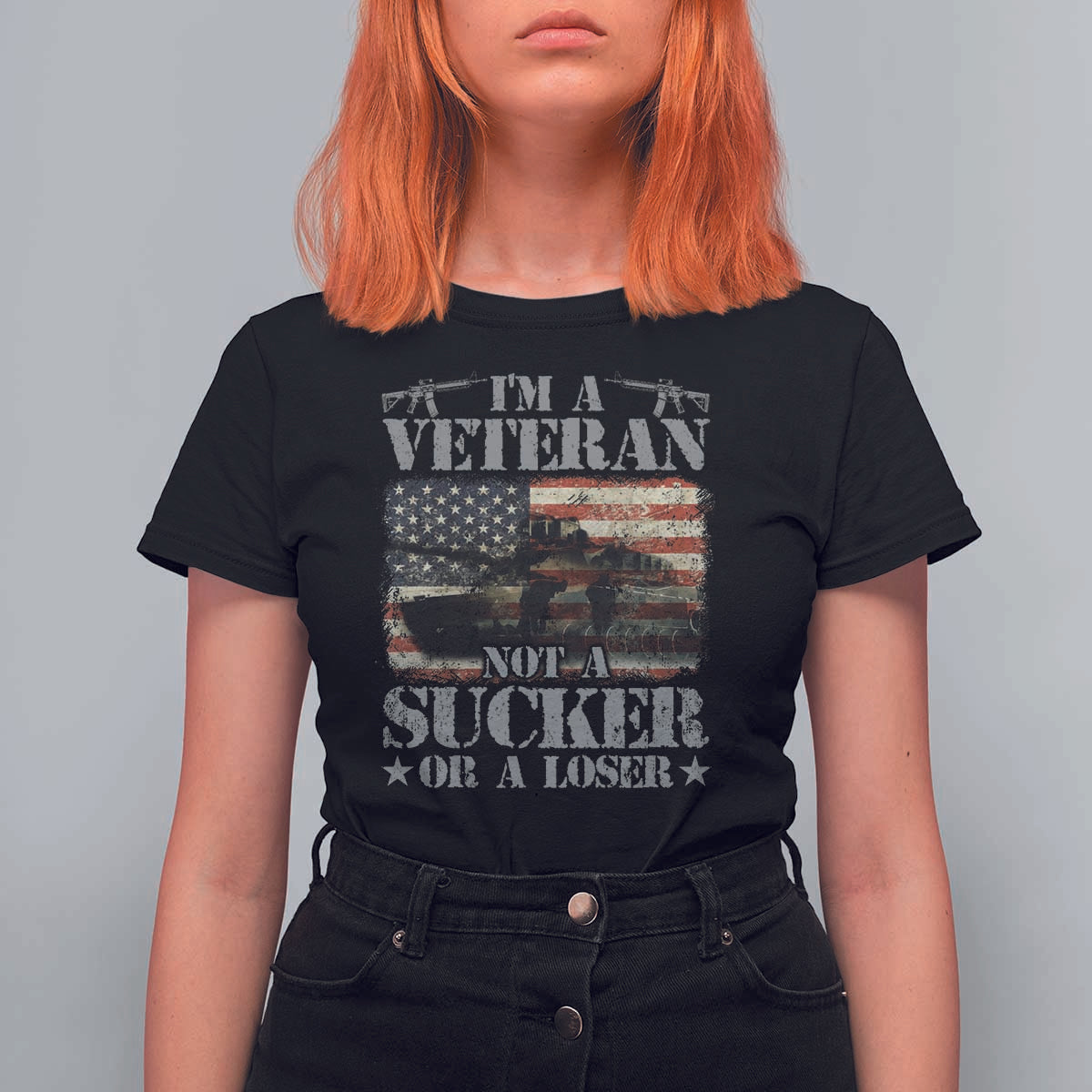 I'm A Veteran T Shirt For Women Not A Sucker Or A Loser Tank Veterans Day - Wonder Print Shop