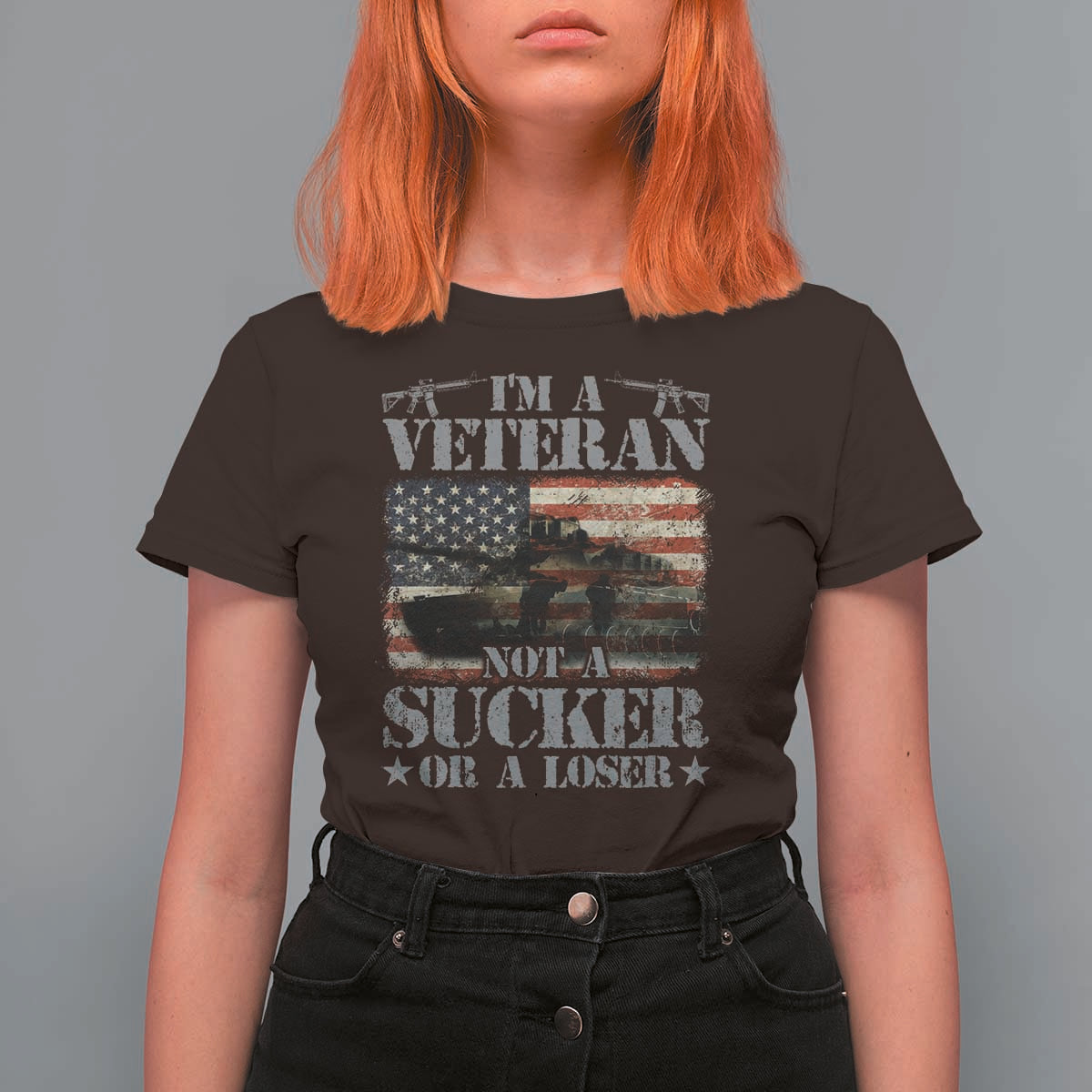 I'm A Veteran T Shirt For Women Not A Sucker Or A Loser Tank Veterans Day - Wonder Print Shop