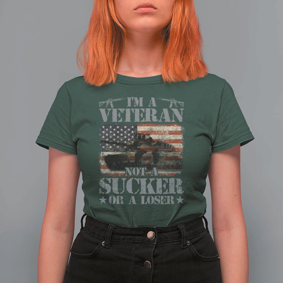 I'm A Veteran T Shirt For Women Not A Sucker Or A Loser Tank Veterans Day - Wonder Print Shop