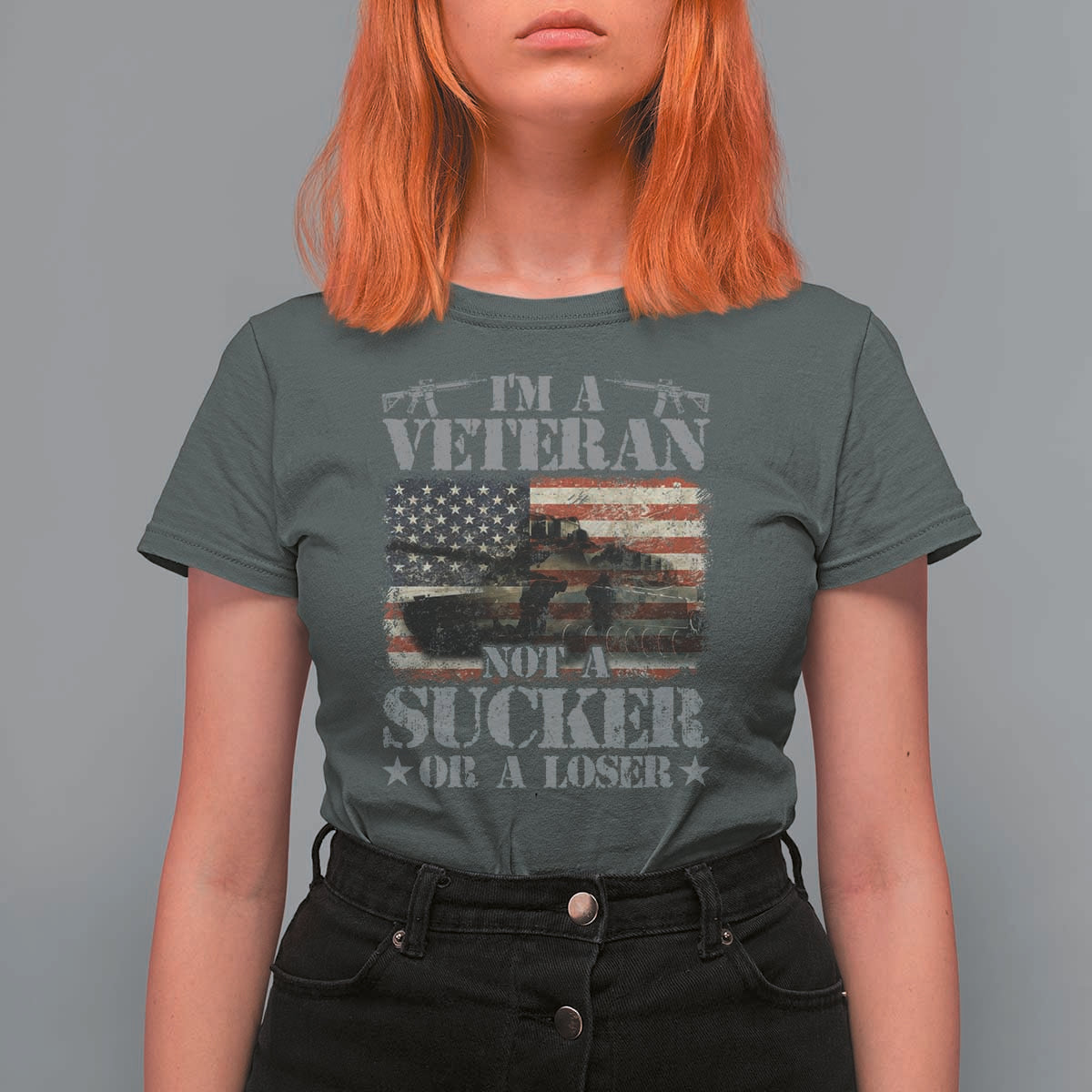 I'm A Veteran T Shirt For Women Not A Sucker Or A Loser Tank Veterans Day - Wonder Print Shop