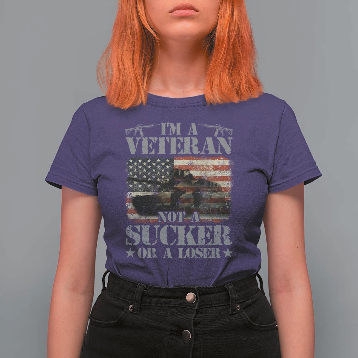 I'm A Veteran T Shirt For Women Not A Sucker Or A Loser Tank Veterans Day - Wonder Print Shop