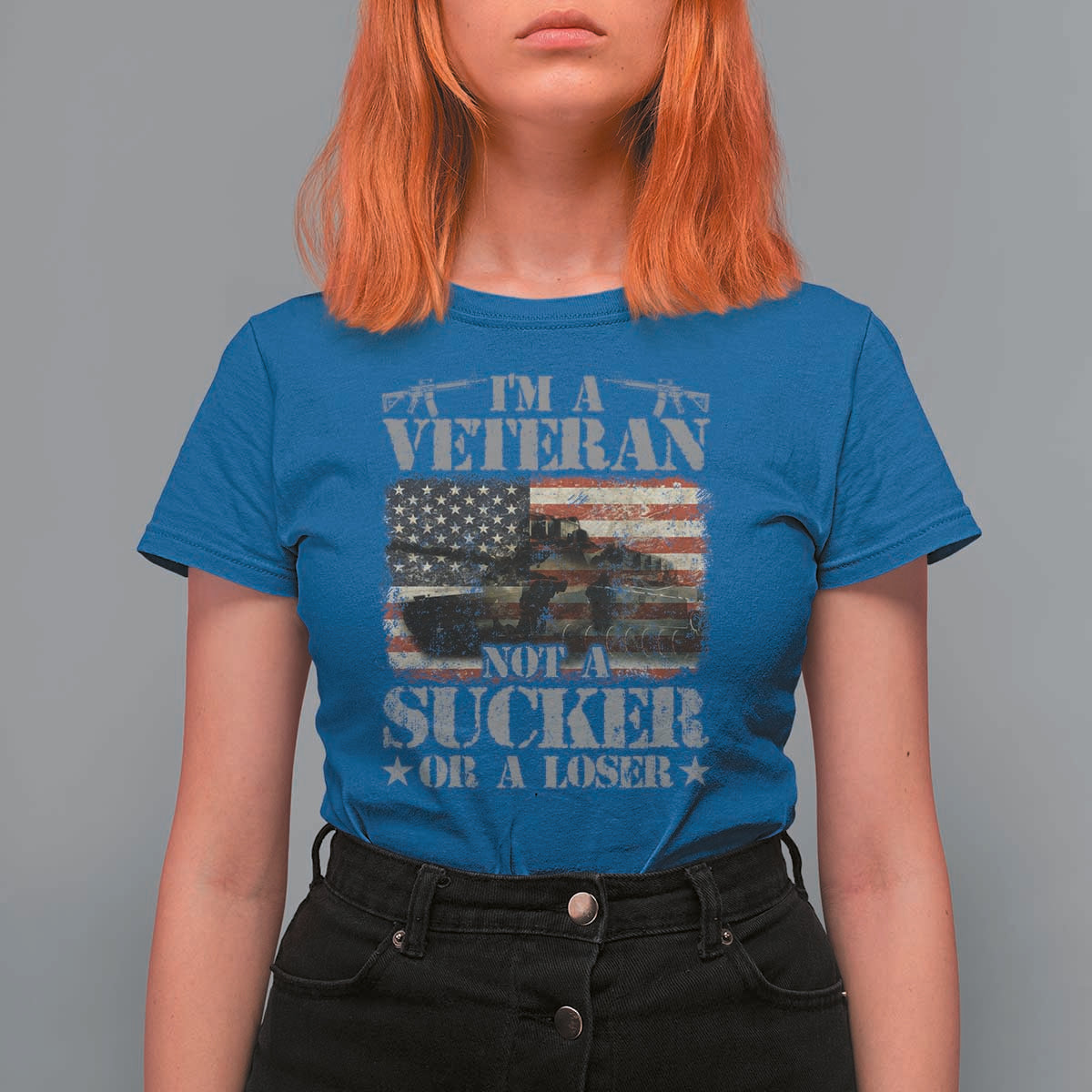 I'm A Veteran T Shirt For Women Not A Sucker Or A Loser Tank Veterans Day - Wonder Print Shop