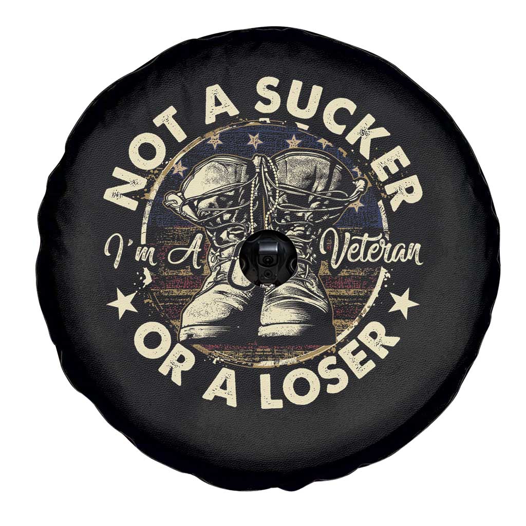 Not A Sucker Or A Loser Spare Tire Cover Veterans Day Patriotic American Flag