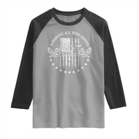 Veterans Day Raglan Shirt Honoring All Who Served Thank You