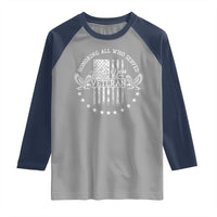 Veterans Day Raglan Shirt Honoring All Who Served Thank You
