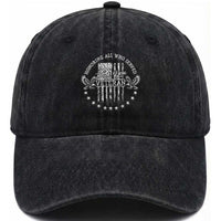 Veterans Day Washed Cotton Baseball Cap Honoring All Who Served Thank You