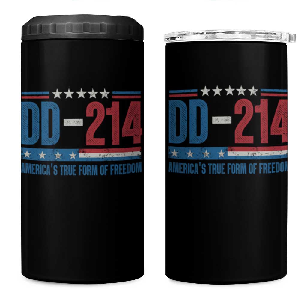 DD-214 Veteran 4 in 1 Can Cooler Tumbler America's True Form Of Freedom