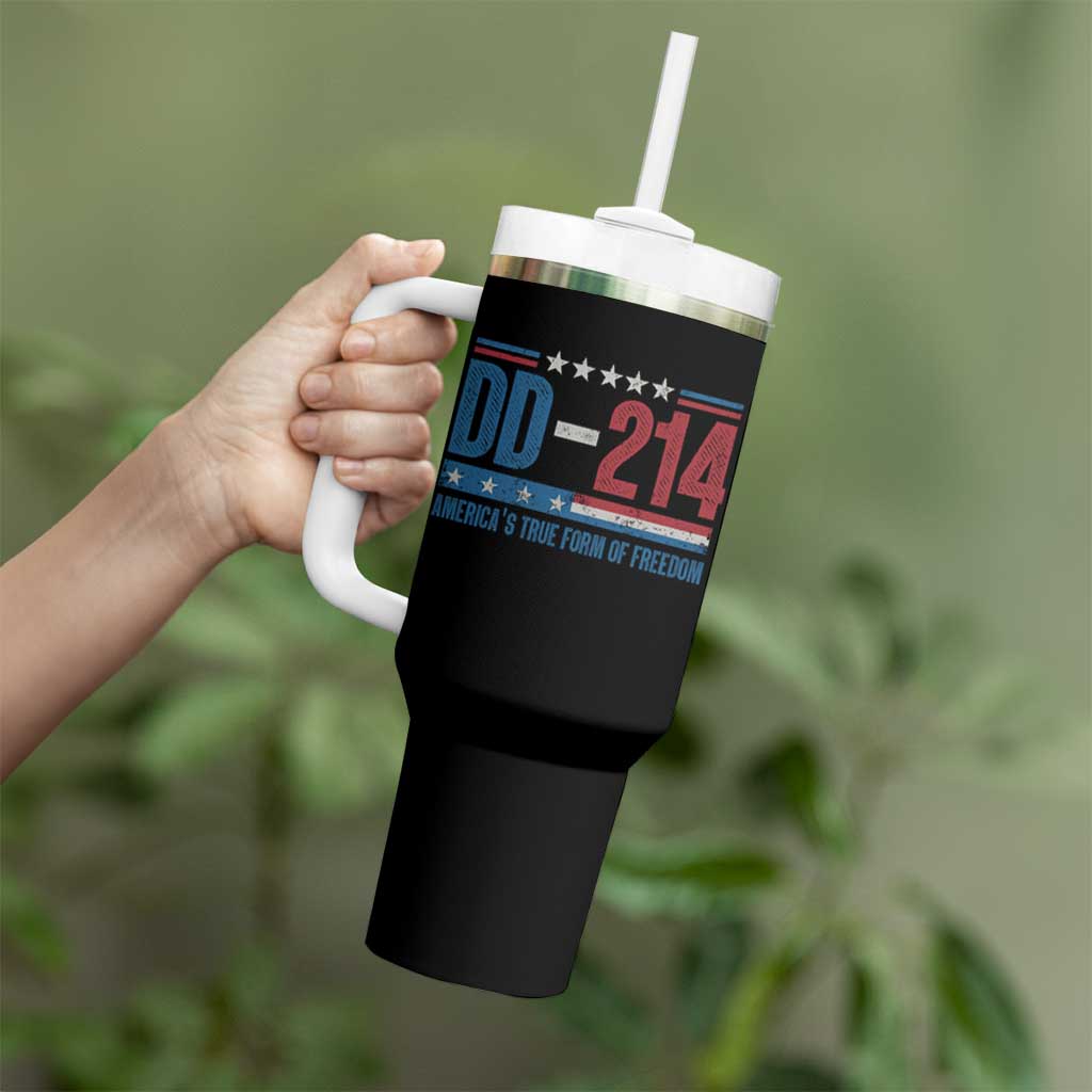 DD-214 Veteran Tumbler With Handle America's True Form Of Freedom