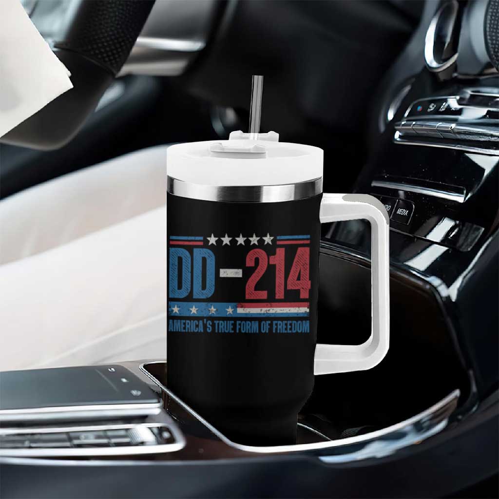 DD-214 Veteran Tumbler With Handle America's True Form Of Freedom