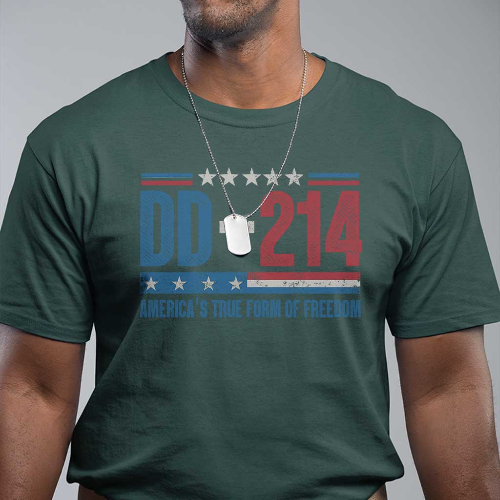 DD-214 Veteran T Shirt America's True Form Of Freedom - Wonder Print Shop