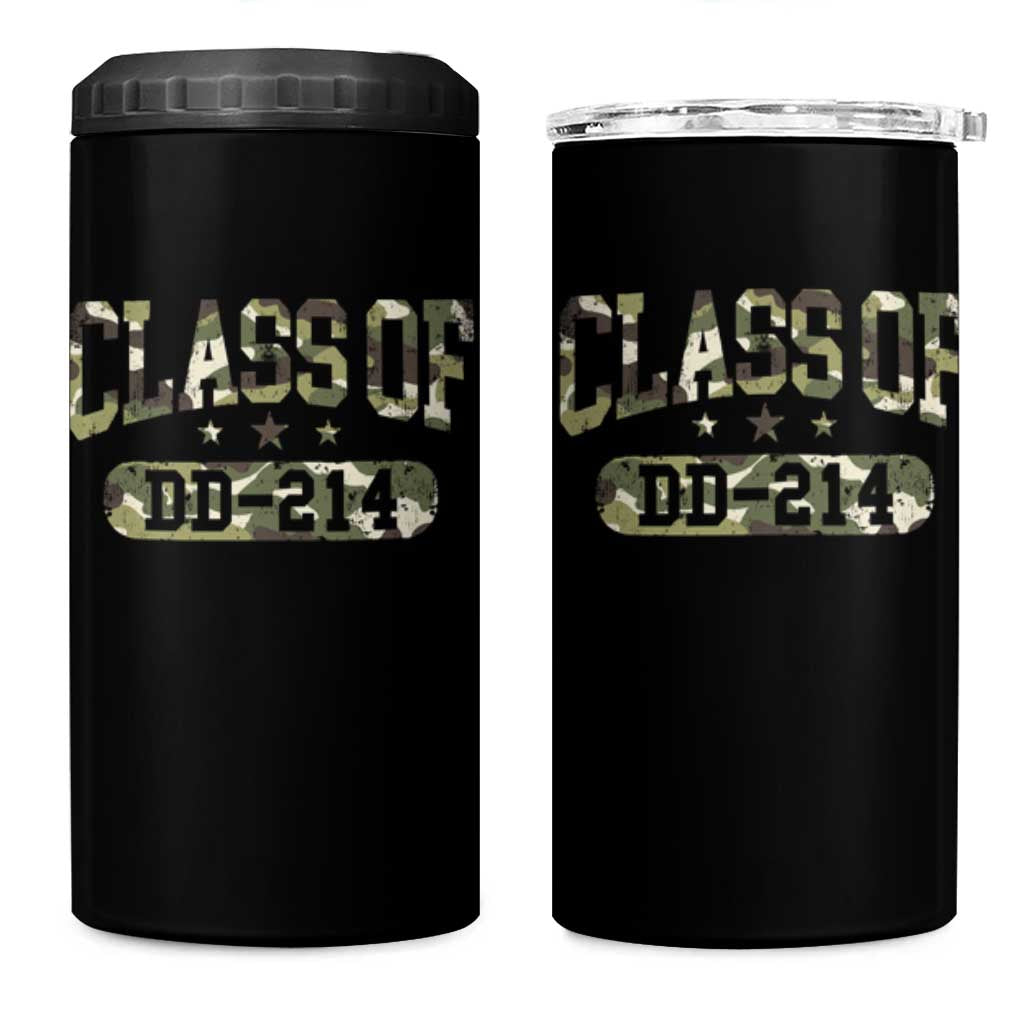 Funny Veteran Army Retirement Class Of DD-214 4 in 1 Can Cooler Tumbler