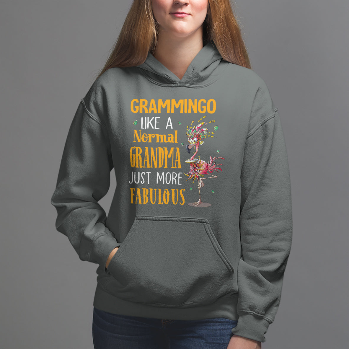 Grammingo Like A Normal Grandma Just More Fabulous Flamingo Hoodie - Wonder Print Shop