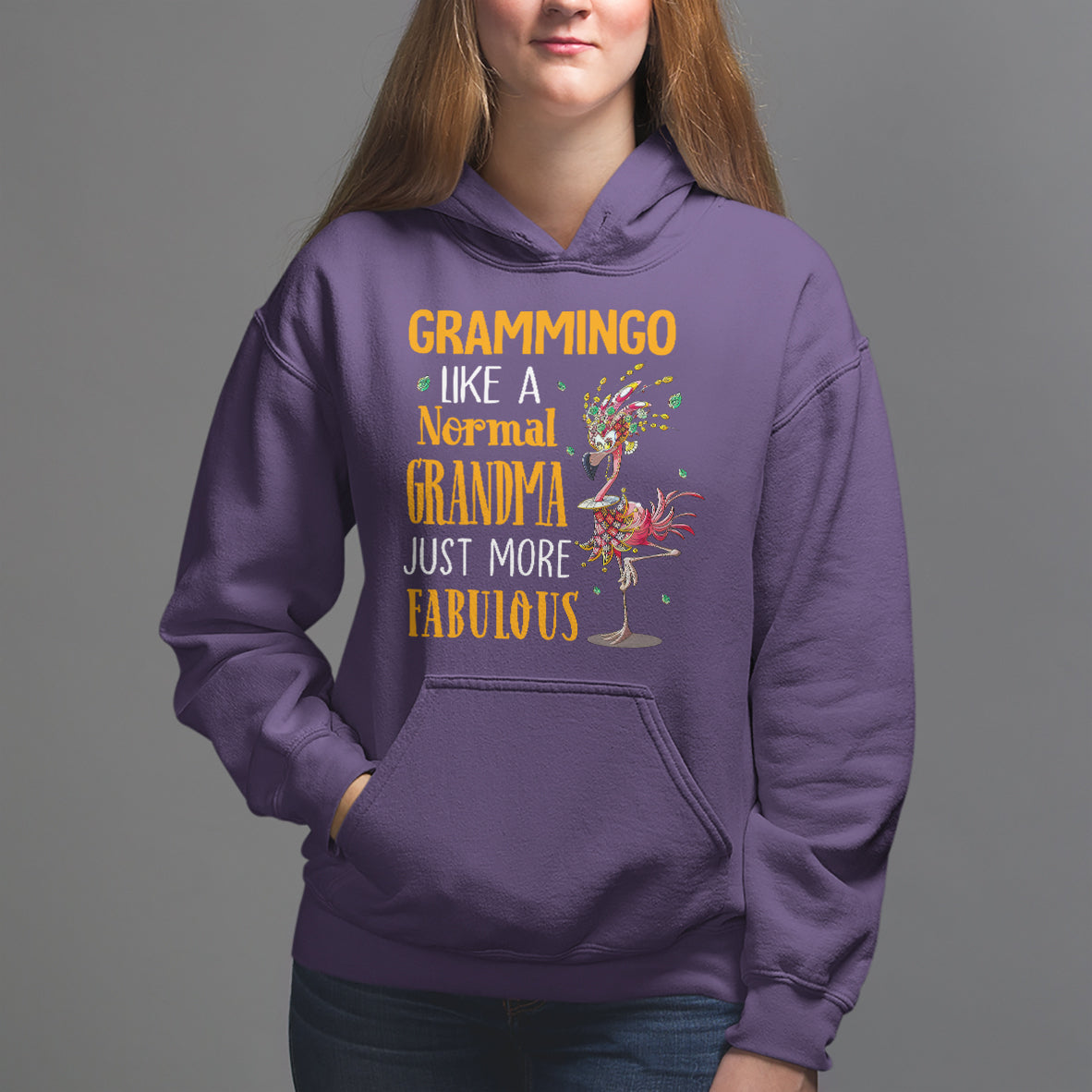 Grammingo Like A Normal Grandma Just More Fabulous Flamingo Hoodie - Wonder Print Shop