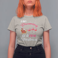 I Am Dreaming Of A Pink Christmas Santa Flamingo T Shirt For Women - Wonder Print Shop