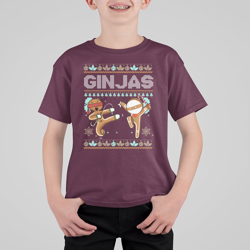 Ginjas Gingerbread Ninjas Funny Christmas T Shirt For Kid - Wonder Print Shop