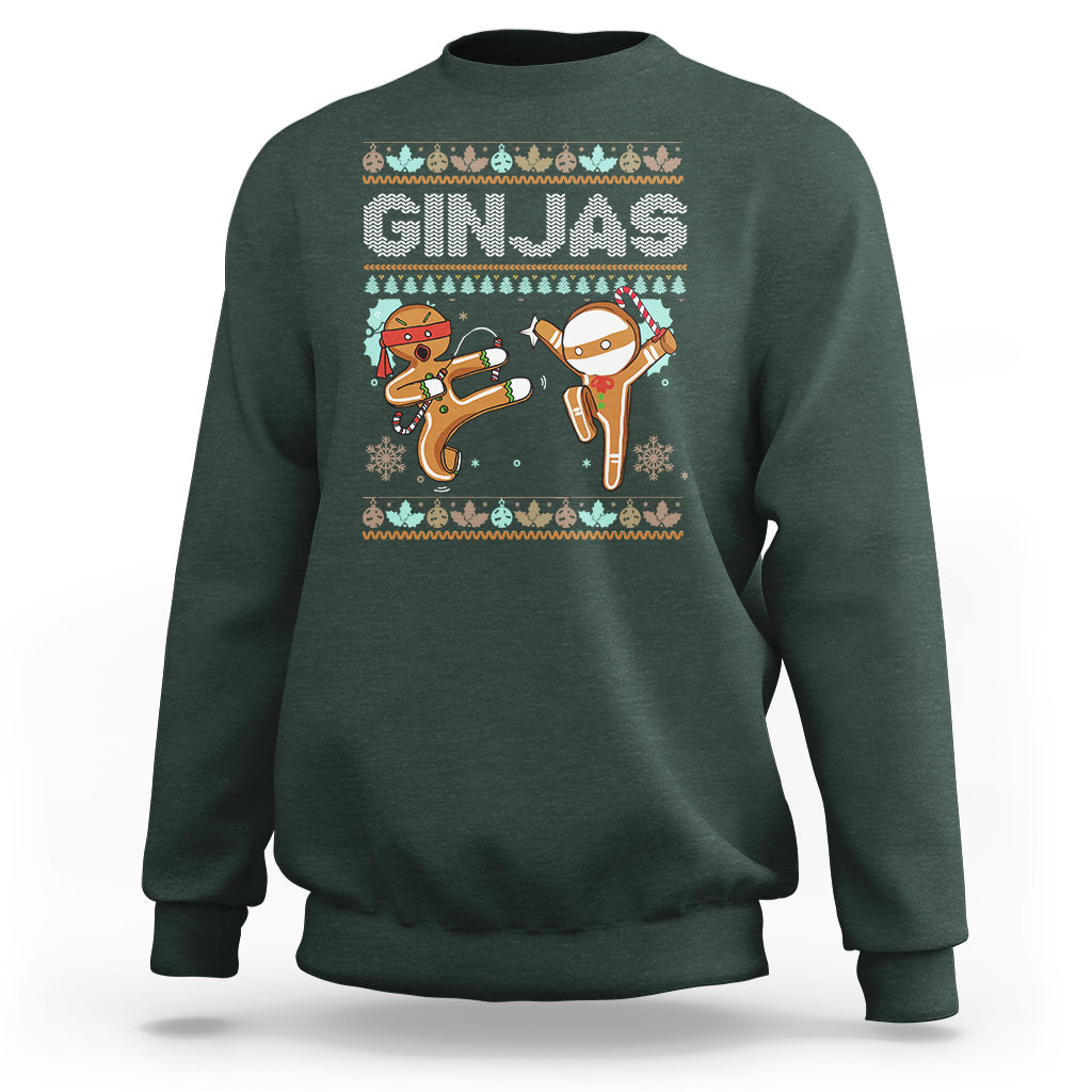 Ginjas Gingerbread Ninjas Funny Christmas Sweatshirt - Wonder Print Shop