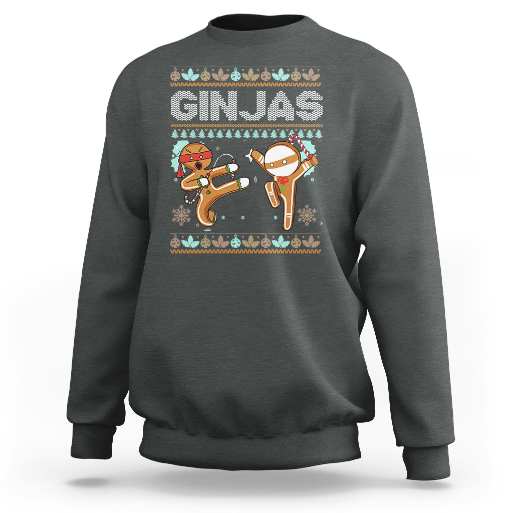Ginjas Gingerbread Ninjas Funny Christmas Sweatshirt - Wonder Print Shop