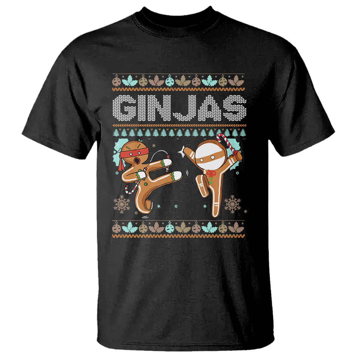 Ginjas Gingerbread Ninjas Funny Christmas T Shirt - Wonder Print Shop
