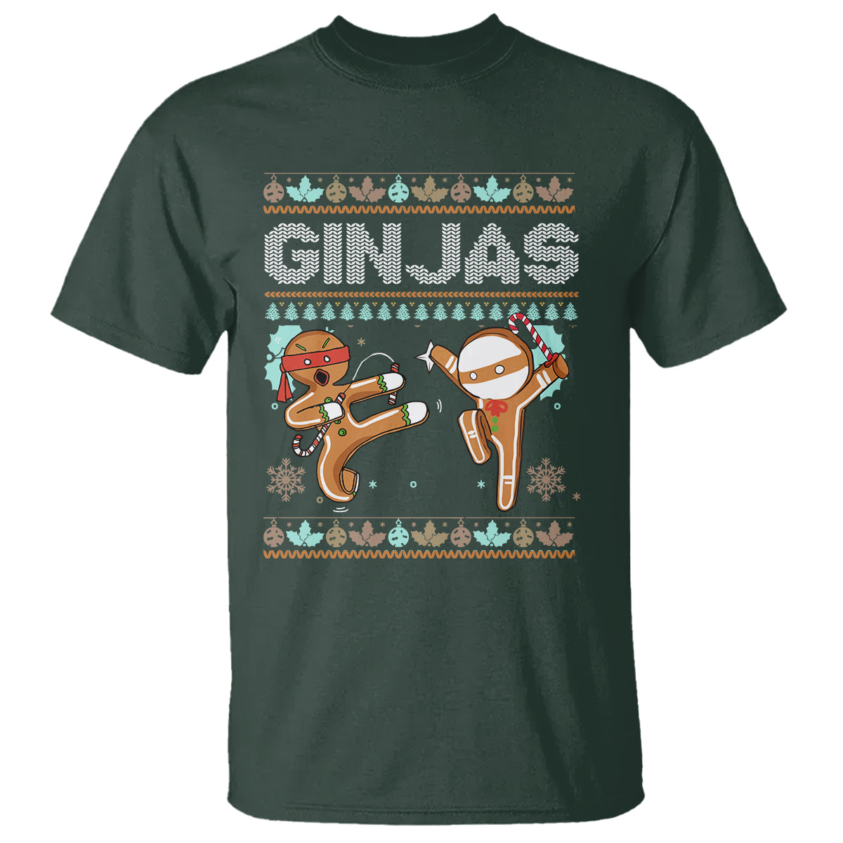Ginjas Gingerbread Ninjas Funny Christmas T Shirt - Wonder Print Shop