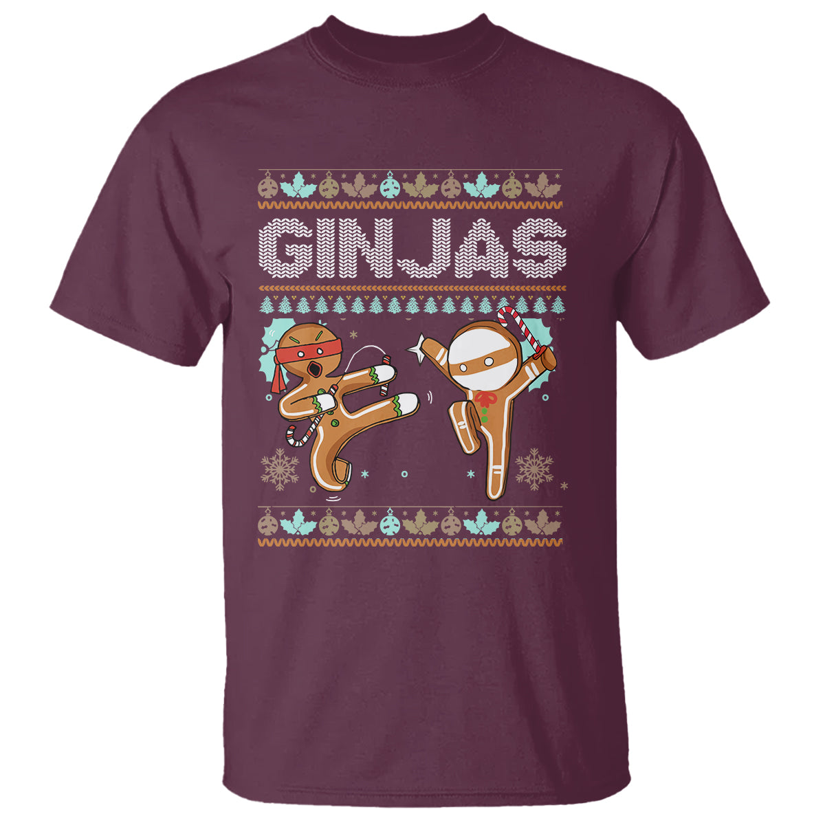 Ginjas Gingerbread Ninjas Funny Christmas T Shirt - Wonder Print Shop