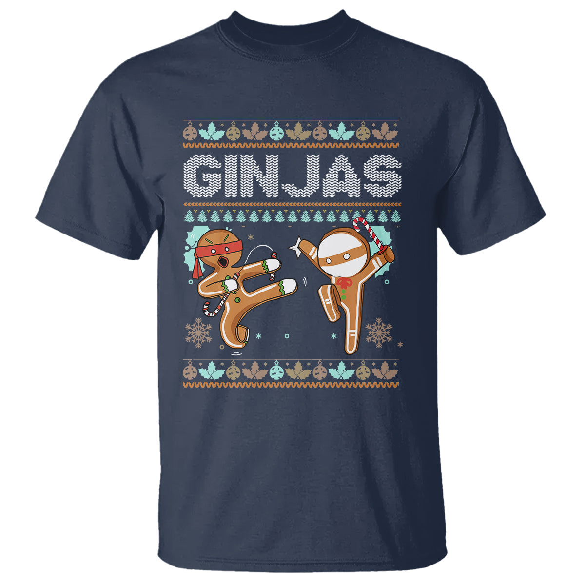 Ginjas Gingerbread Ninjas Funny Christmas T Shirt - Wonder Print Shop
