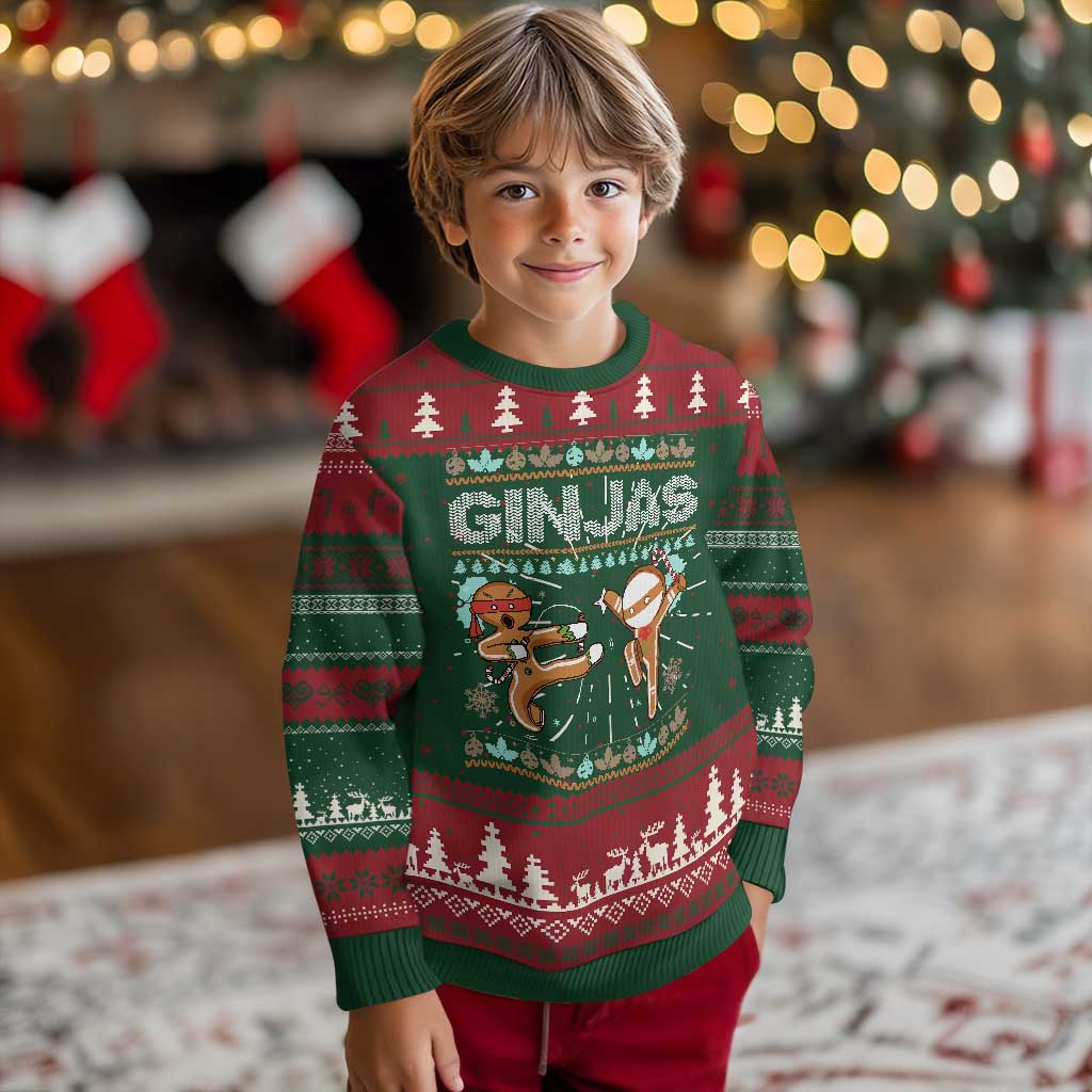 Funny Xmas Ugly Christmas Sweater Ginjas Gingerbread Ninjas - Wonder Print Shop