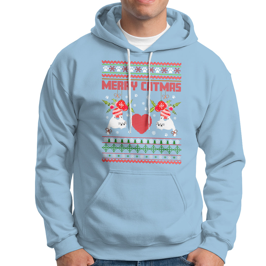 Merry Catmas Funny Cat Christmas Hoodie - Wonder Print Shop
