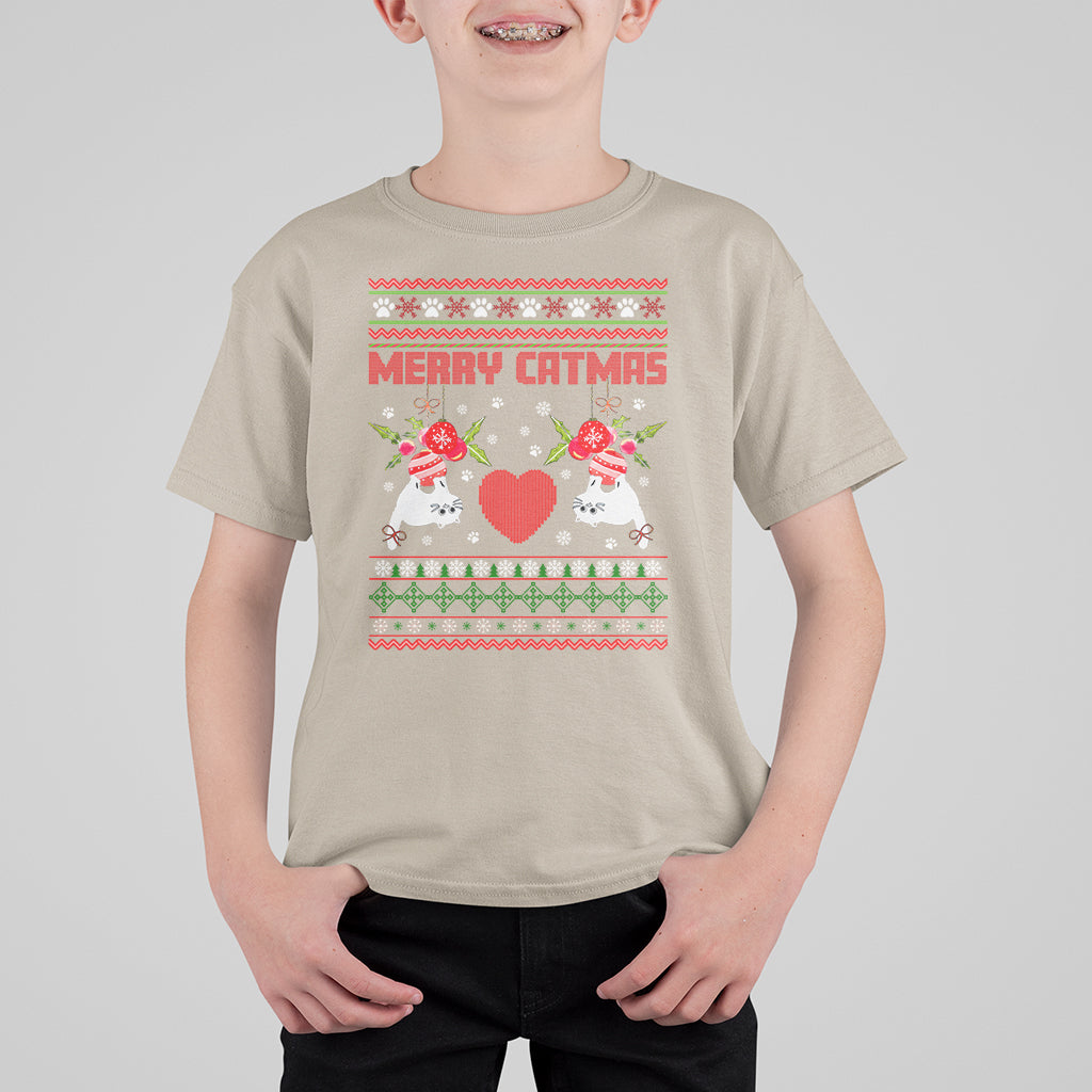 Merry Catmas Funny Cat Christmas T Shirt For Kid - Wonder Print Shop