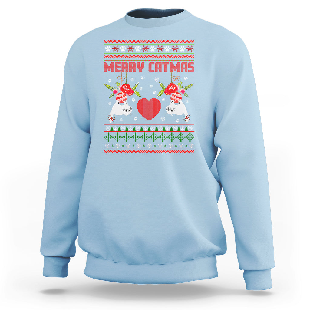 Merry Catmas Funny Cat Christmas Sweatshirt - Wonder Print Shop