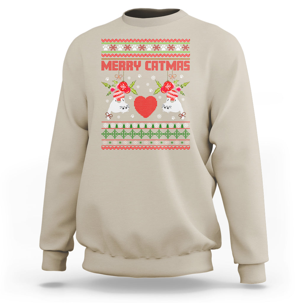 Merry Catmas Funny Cat Christmas Sweatshirt - Wonder Print Shop