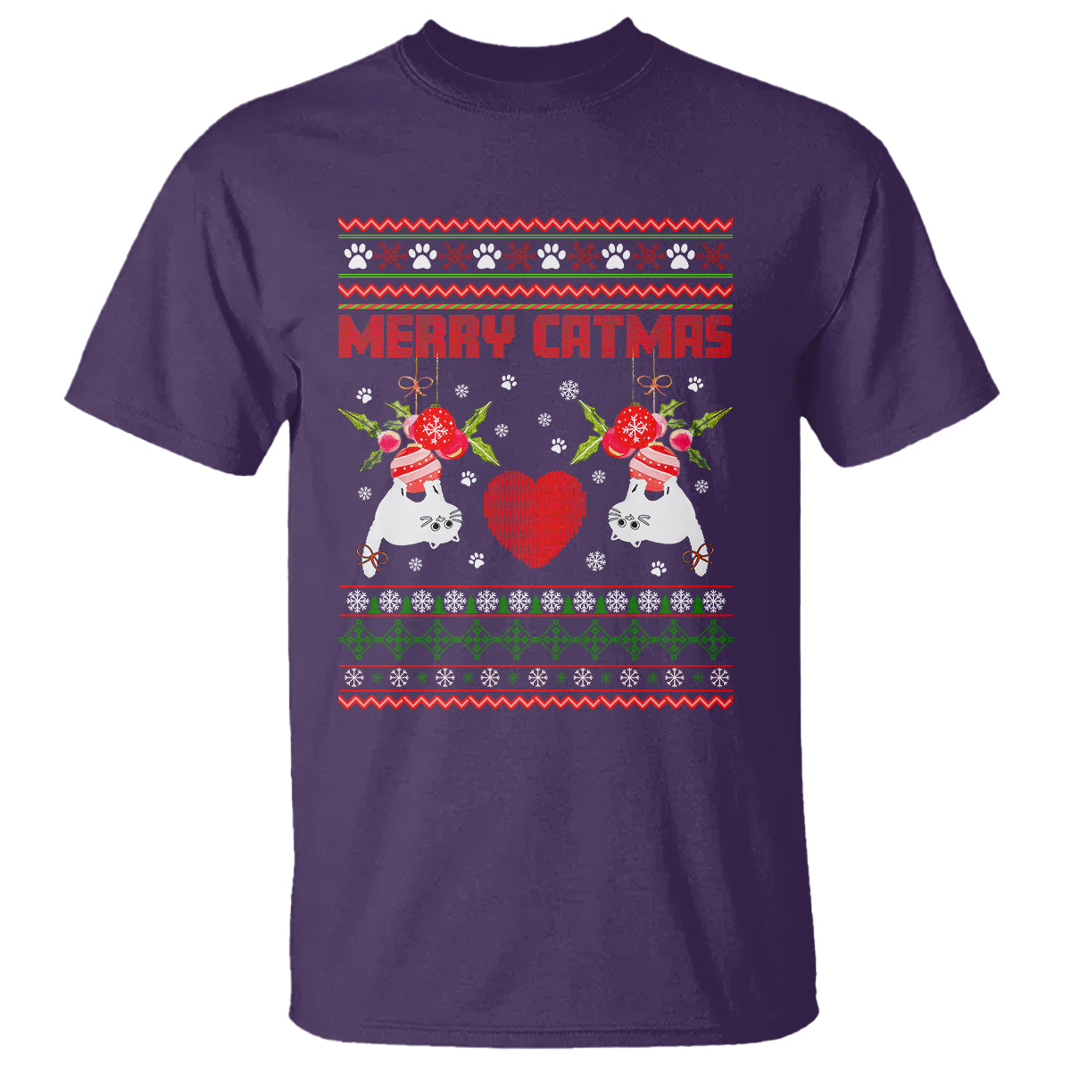 Merry Catmas Funny Cat Christmas T Shirt - Wonder Print Shop