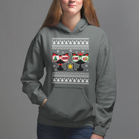 Meowy Xmas Funny Cat Couple With Sunglass Hoodie - Wonder Print Shop