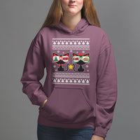 Meowy Xmas Funny Cat Couple With Sunglass Hoodie - Wonder Print Shop