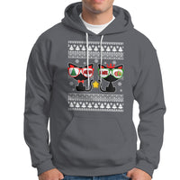 Meowy Xmas Funny Cat Couple With Sunglass Hoodie - Wonder Print Shop