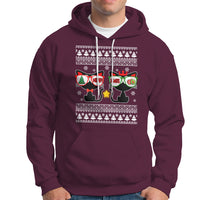 Meowy Xmas Funny Cat Couple With Sunglass Hoodie - Wonder Print Shop