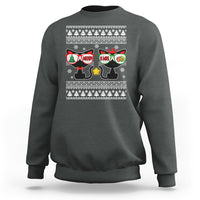 Meowy Xmas Funny Cat Couple With Sunglass Sweatshirt - Wonder Print Shop