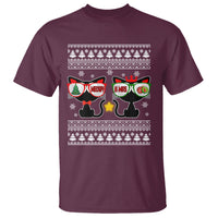 Meowy Xmas Funny Cat Couple With Sunglass T Shirt - Wonder Print Shop