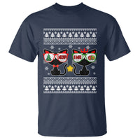 Meowy Xmas Funny Cat Couple With Sunglass T Shirt - Wonder Print Shop
