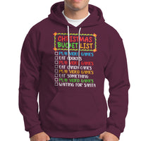 Christmas Bucket List Play Video Games Eat Something And Wait For Santa Hoodie - Wonder Print Shop