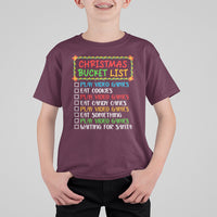 Christmas Bucket List Play Video Games Eat Something And Wait For Santa T Shirt For Kid - Wonder Print Shop