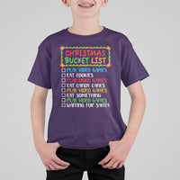 Christmas Bucket List Play Video Games Eat Something And Wait For Santa T Shirt For Kid - Wonder Print Shop