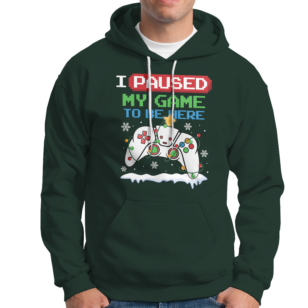 Christmas Gamer I Paused My Game To Be Here Hoodie - Wonder Print Shop