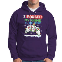 Christmas Gamer I Paused My Game To Be Here Hoodie - Wonder Print Shop