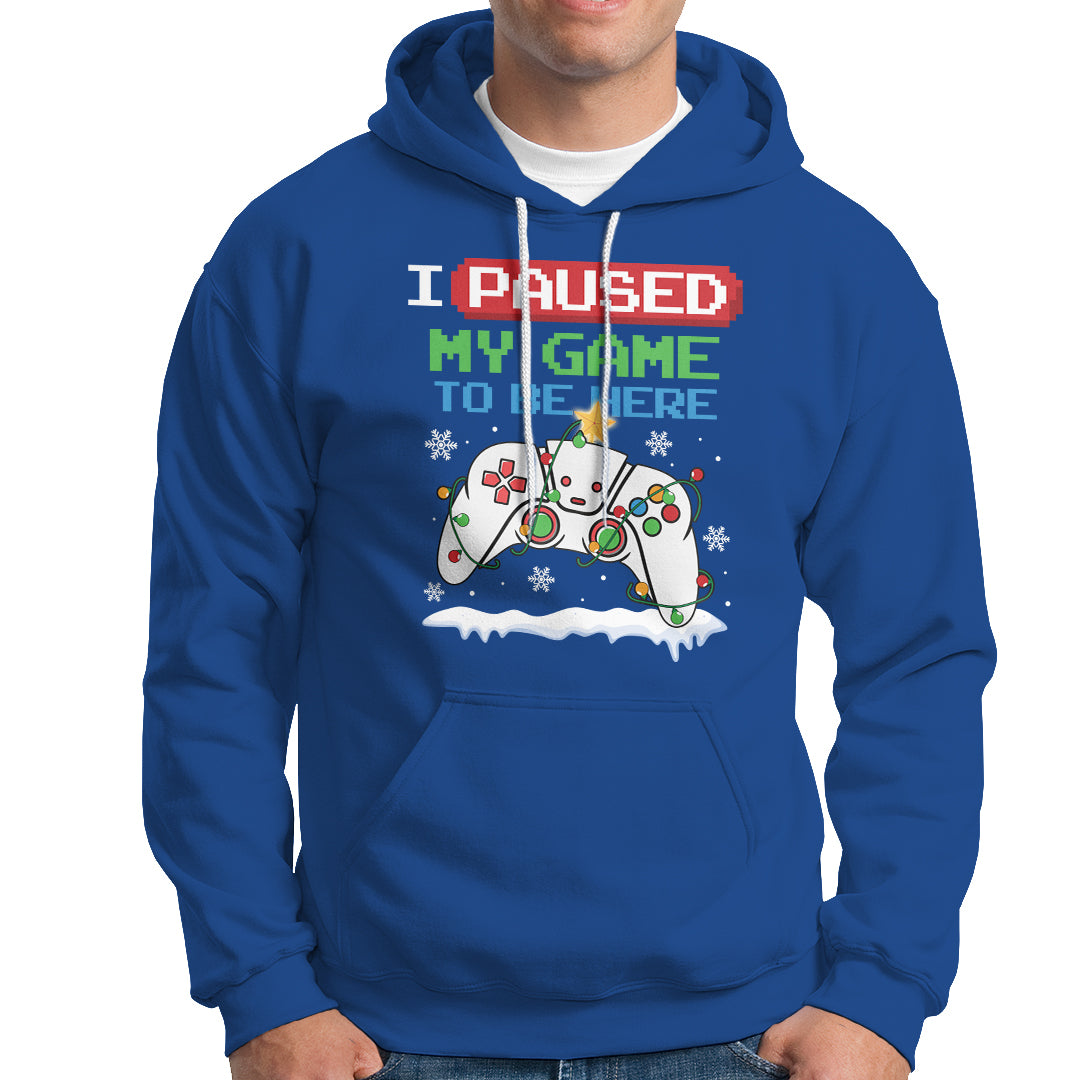 Christmas Gamer I Paused My Game To Be Here Hoodie - Wonder Print Shop