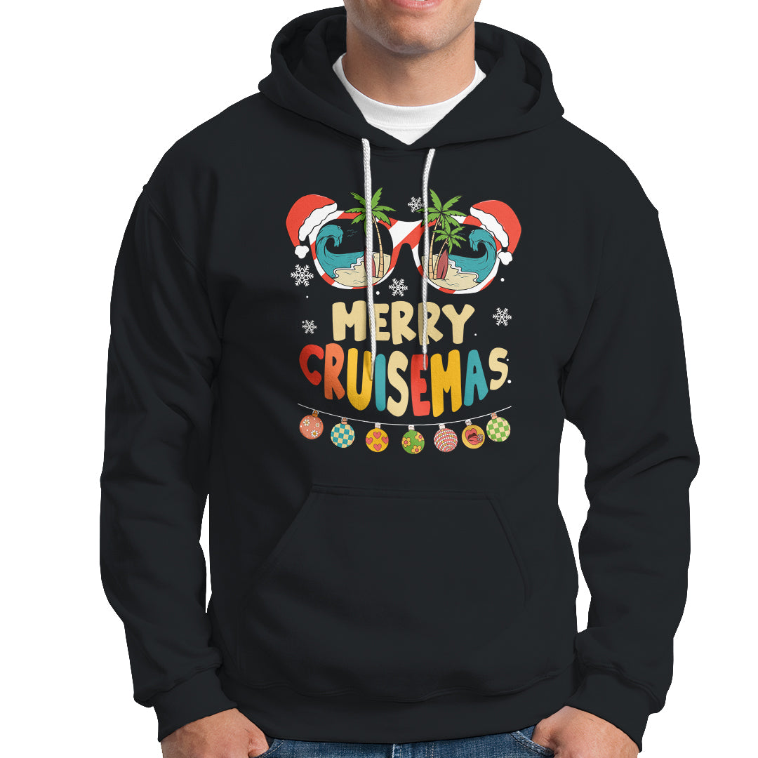 Merry Cruisemas Hawaiian Christmas Palm Tree Sunglass Hoodie - Wonder Print Shop