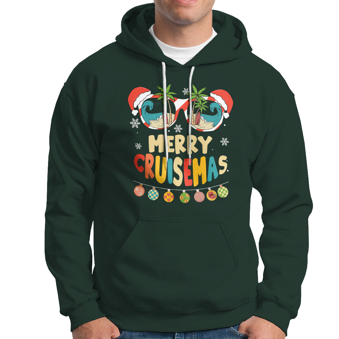 Merry Cruisemas Hawaiian Christmas Palm Tree Sunglass Hoodie - Wonder Print Shop