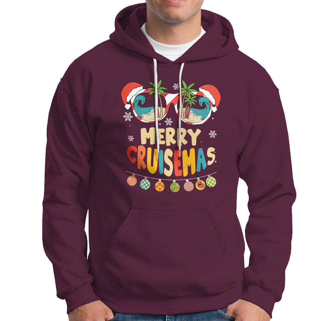 Merry Cruisemas Hawaiian Christmas Palm Tree Sunglass Hoodie - Wonder Print Shop